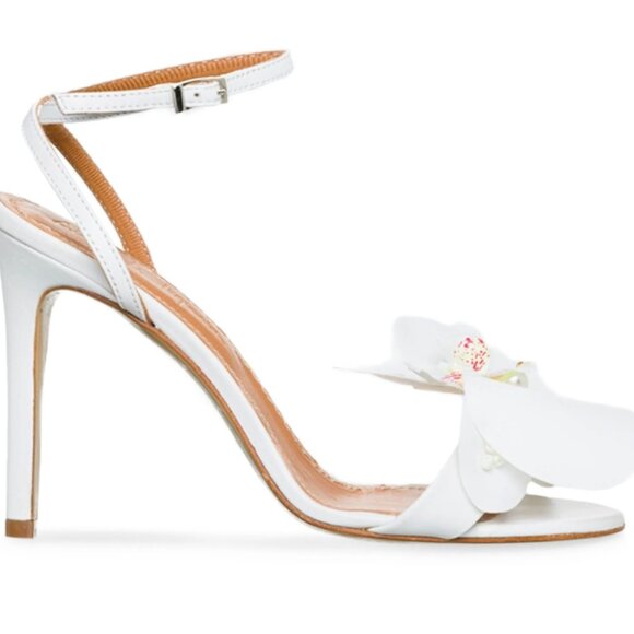 Alameda Turqusa Flower White High Heels - New - Beach, Wedding, Tropical - Picture 2 of 2